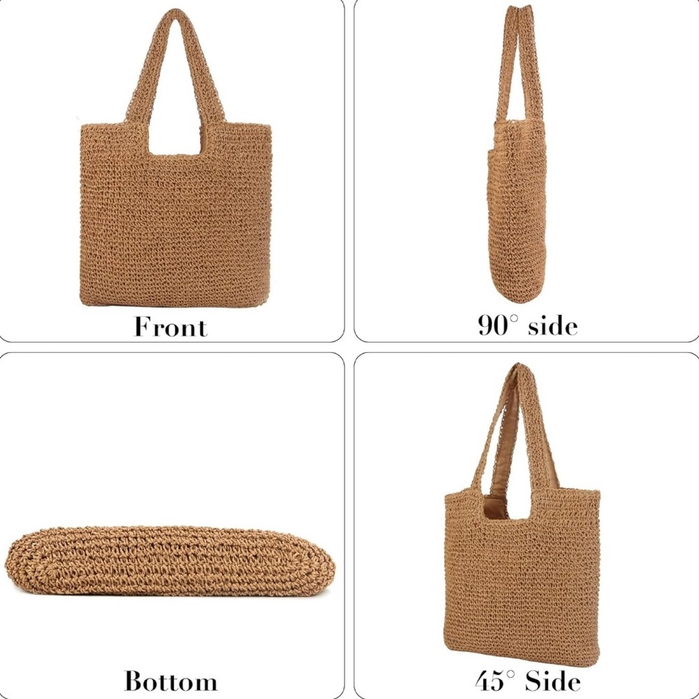 Styline Brown Straw Large Tote Bag